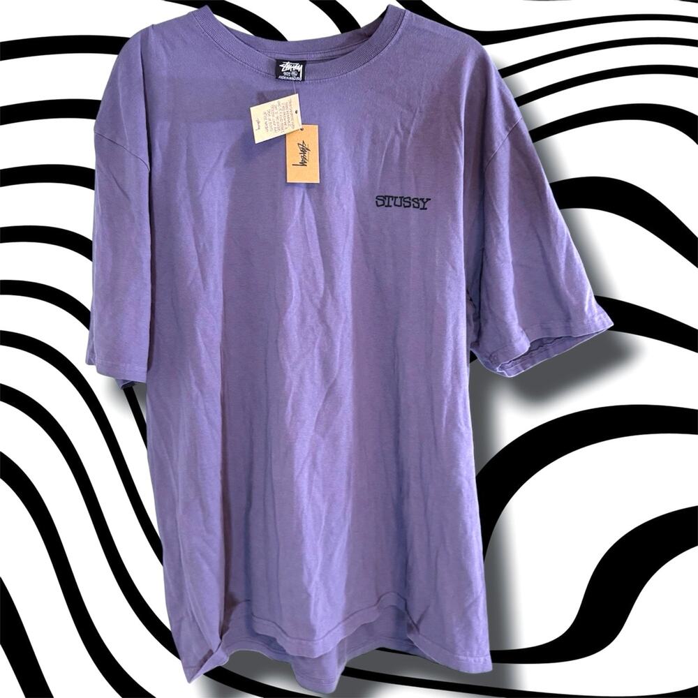 •NEW• Stüssy Jumbo Pigment Dyed Purple T-Shirt • XL